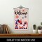 G128 Combo Pack Garden Flag Hanger 14IN & Garden Flag Welcome 3 Gnomes Celebrating July 4th 12x18IN Printed Double Sided Burlap Fabric